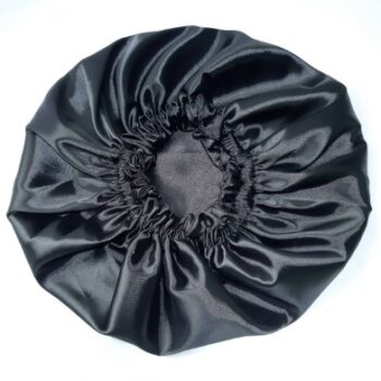 Gorro de Satín Negro para Dormir y Proteger el Cabello